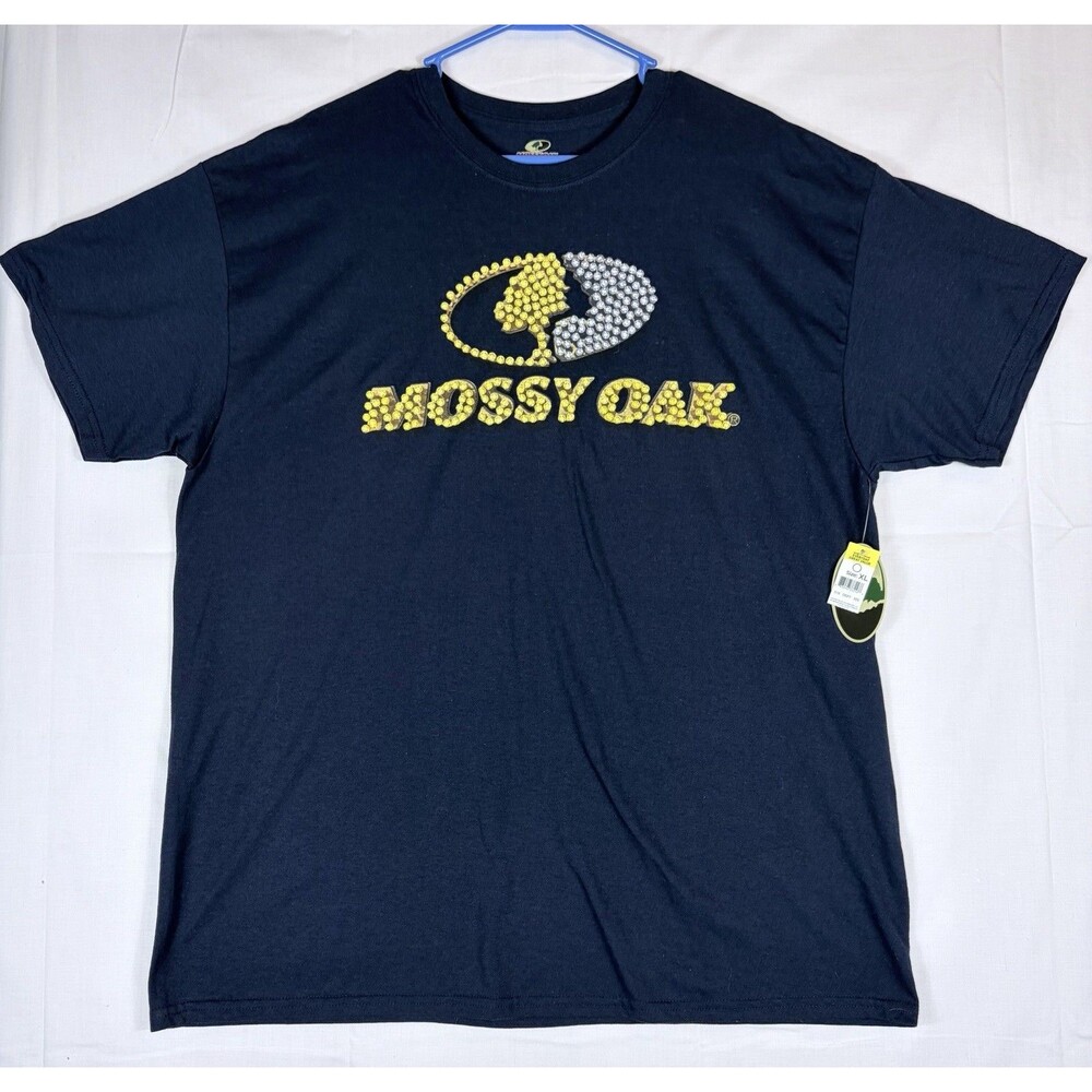 Mossy Oak Logo T- Shirt Navy Blue Hunting Outdoors Casual Men’s XL NWT